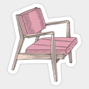 Pink Modern Chair Sticker